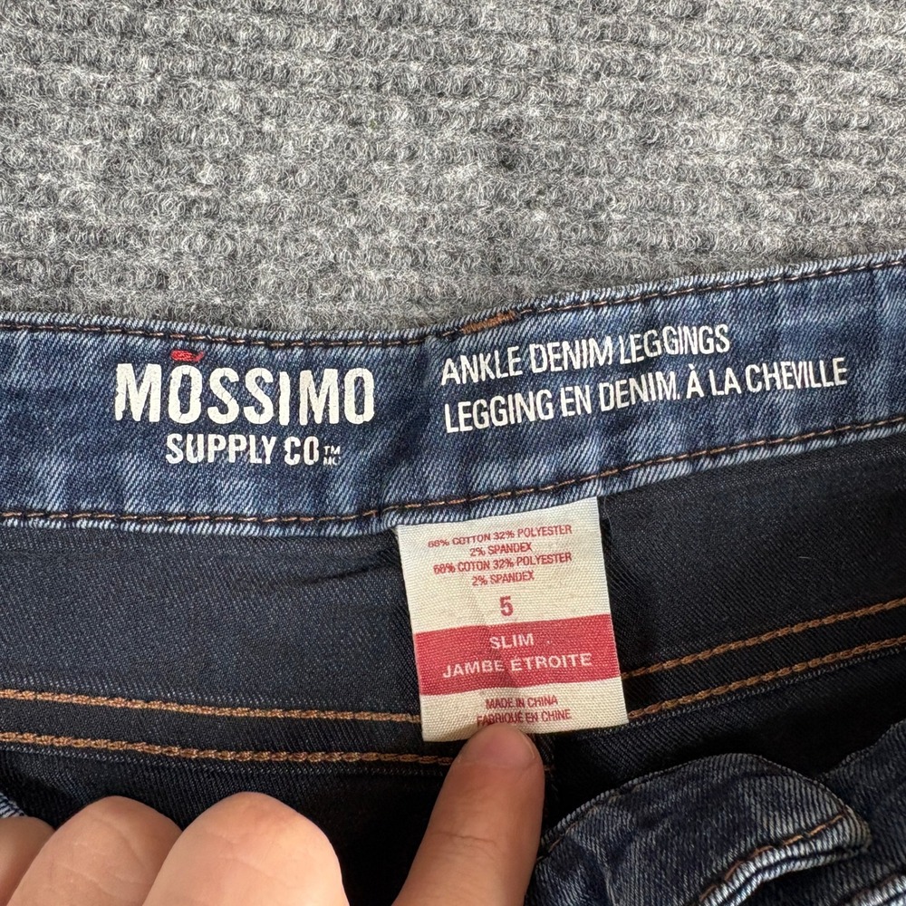 Mossimo Supply Co Womens Size 5 Ankle Denim Leggings Slim Fit Dark Wash - Picture 2 of 5